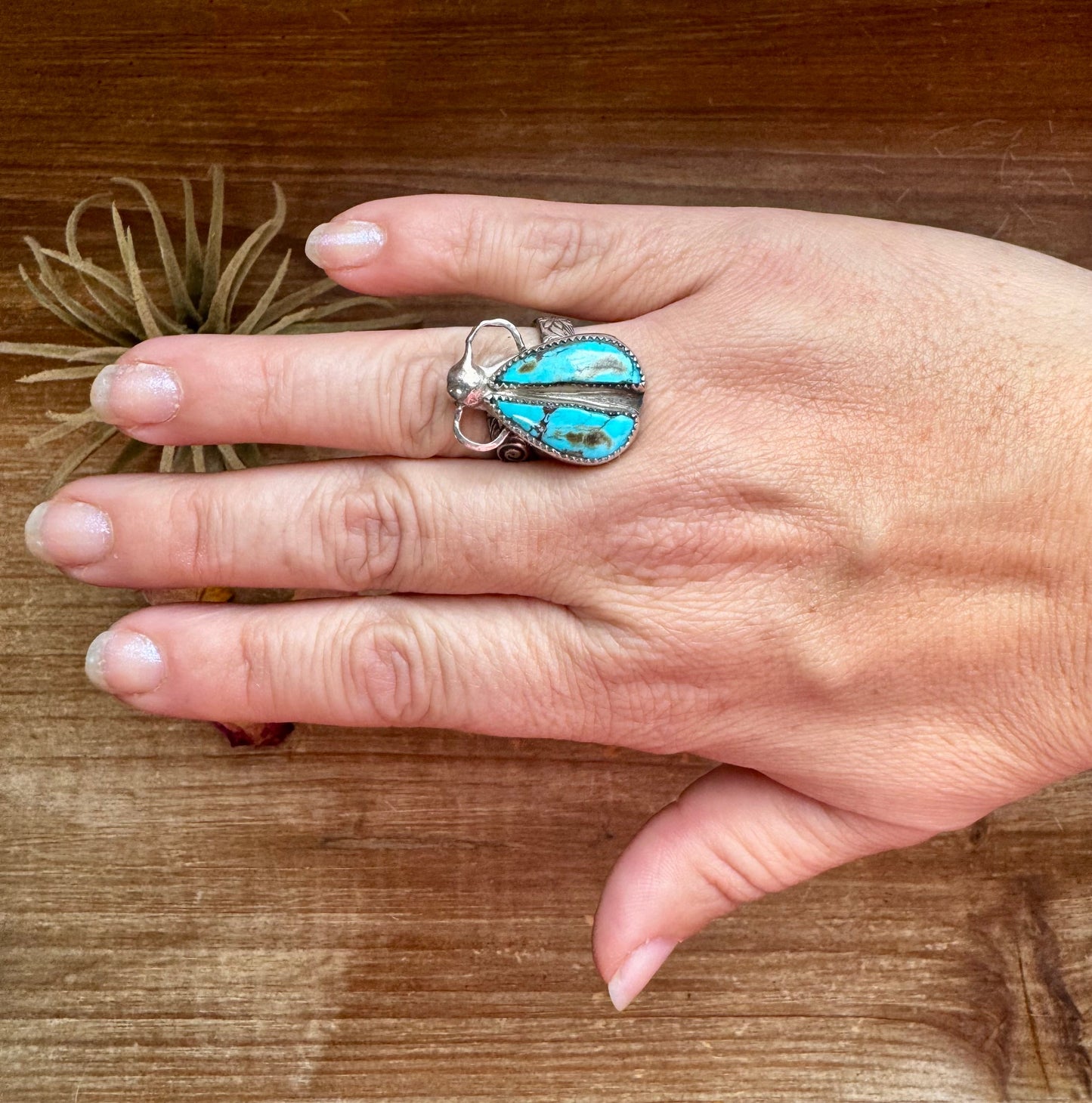 MJ collection - Bug Ring Turquoise - Adjustable - Sterling Silver
