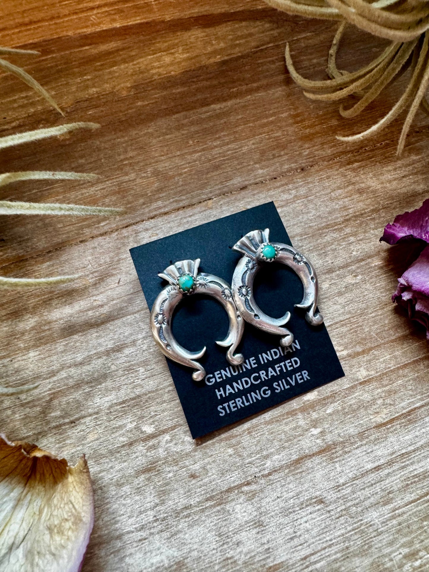 Naja Stud Earrings with Kingman Turquoise – Sterling Silver