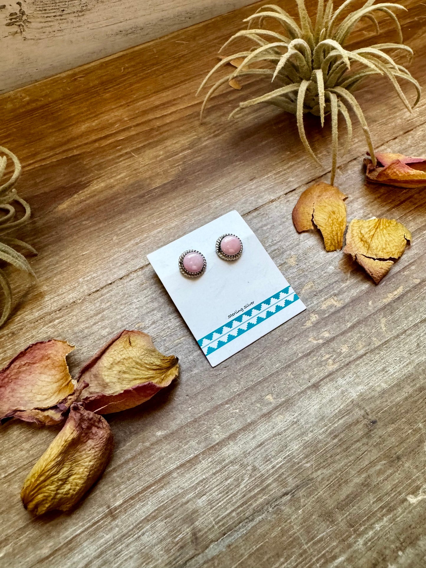 Pink Conch Stud Earrings by Esther White – Sterling Silver