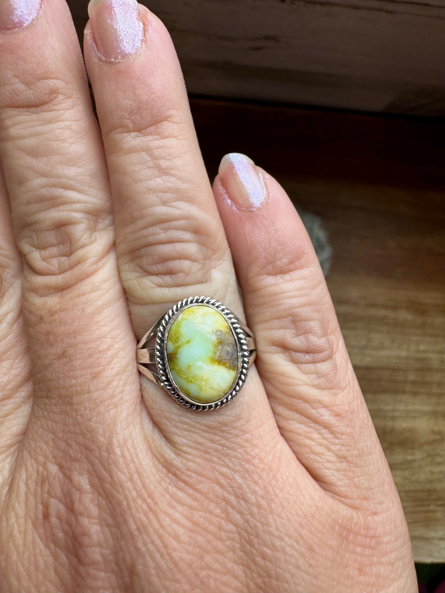 Small Ring- size 8 - Palomino Turquoise & Sterling Silver