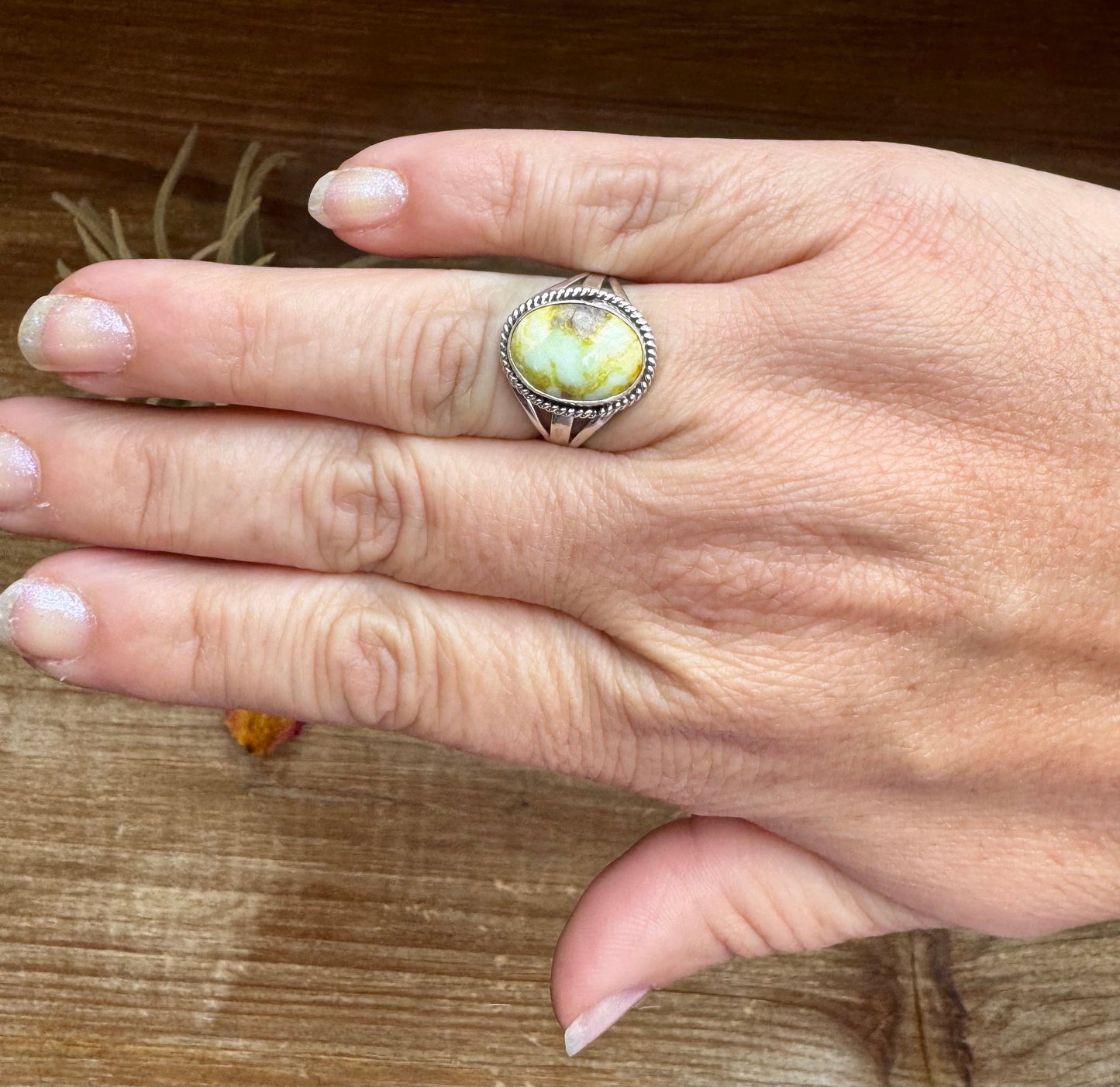 Small Ring- size 8 - Palomino Turquoise & Sterling Silver