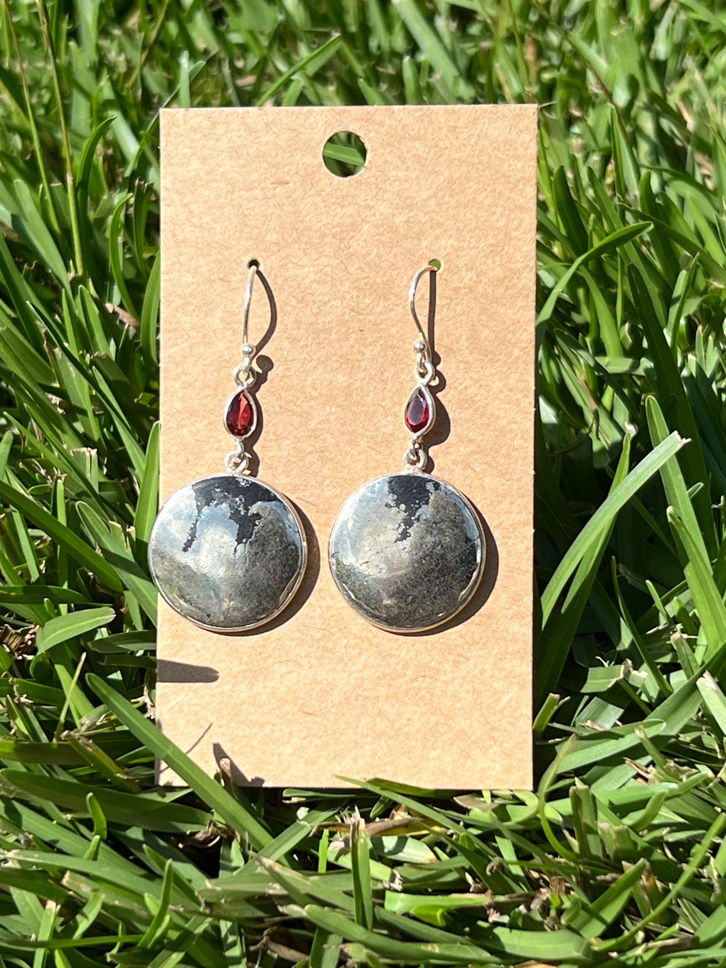 Golden Healer & Garnet Earring