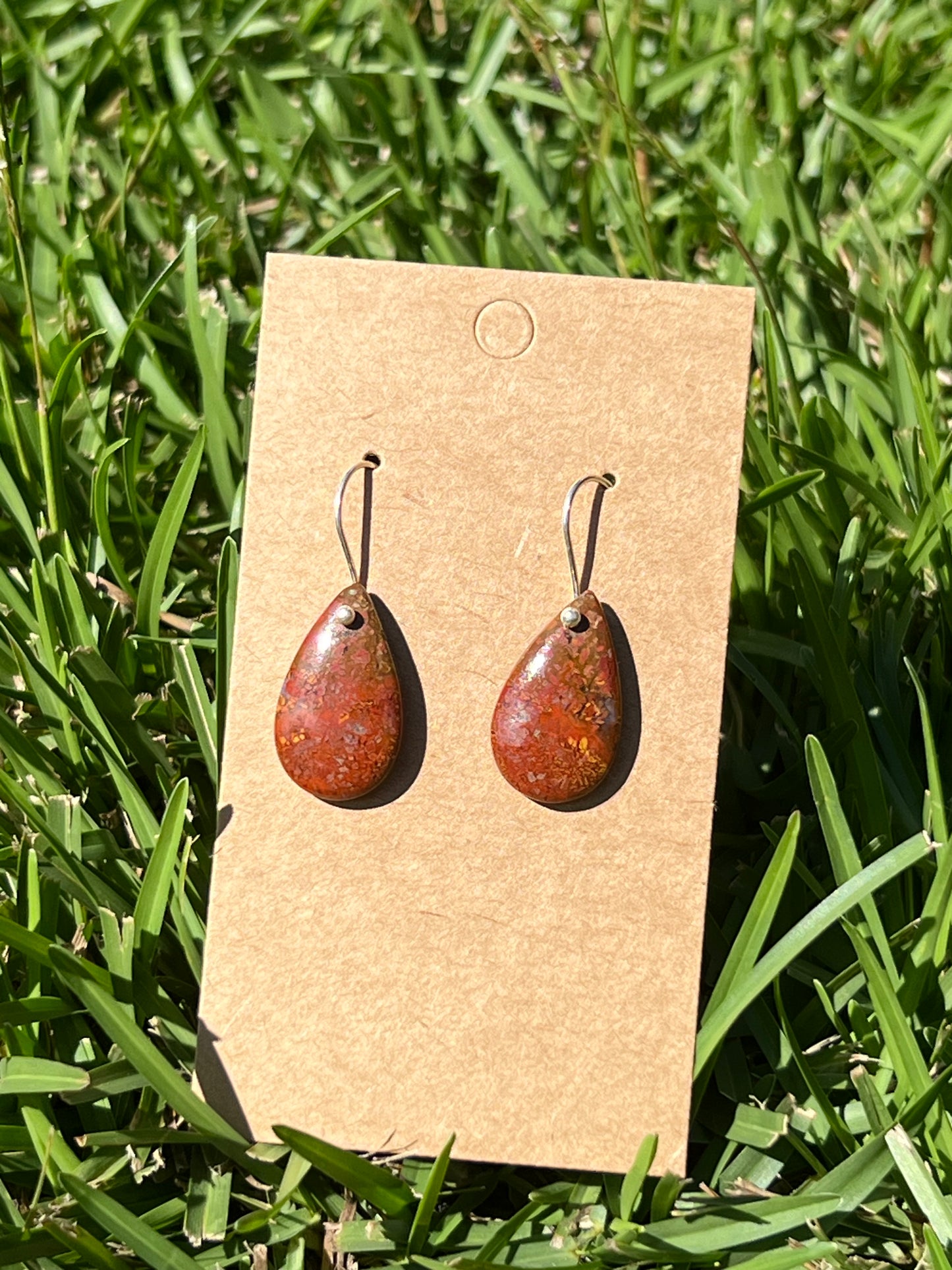 Red Moss Agate Earring