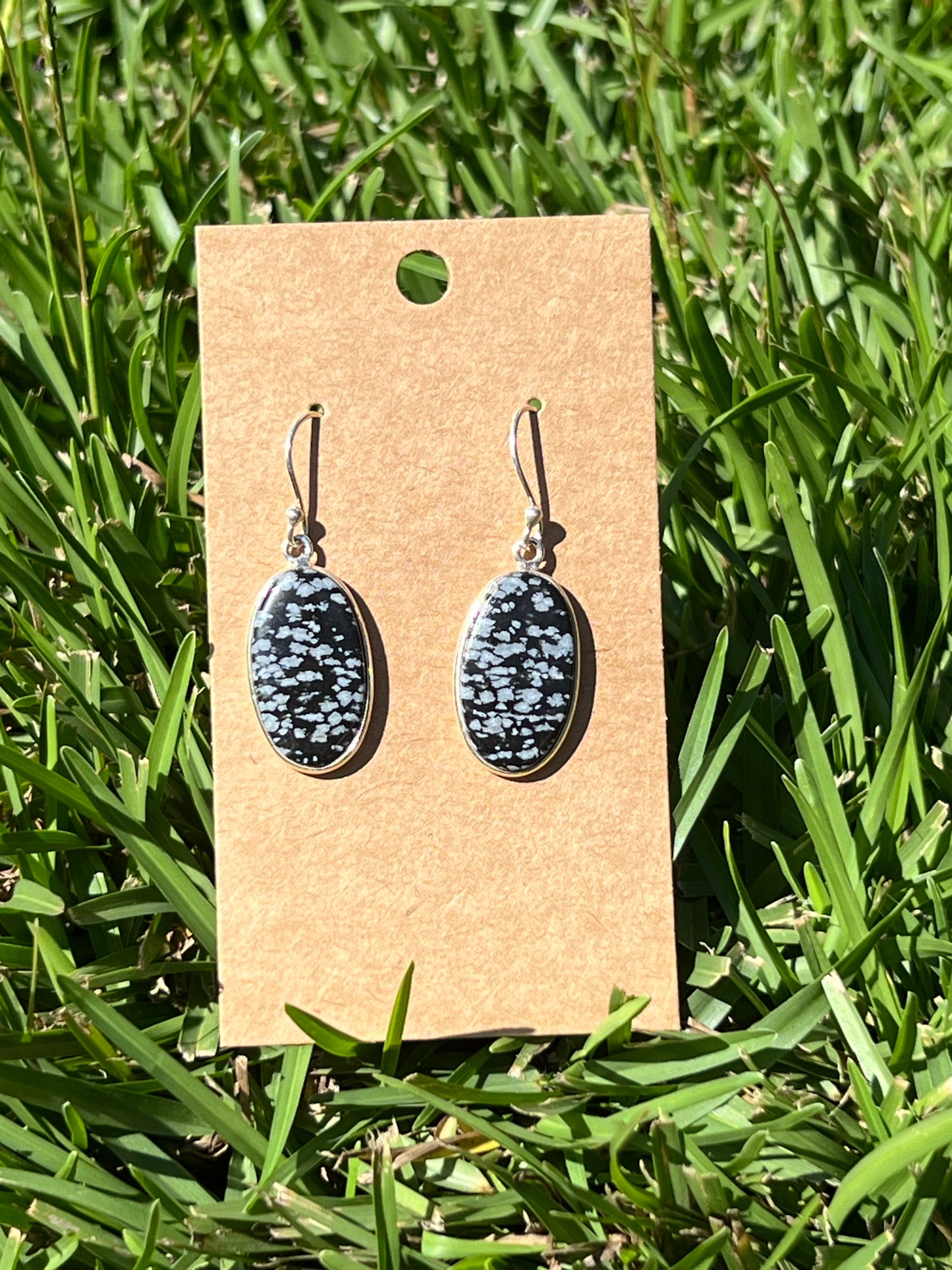 Snowflake Obsidian Earring
