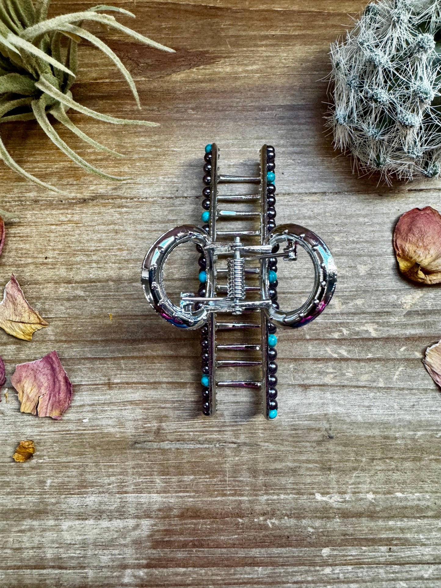 New Style - Turquoise/ faux pearl mix Hair Clips