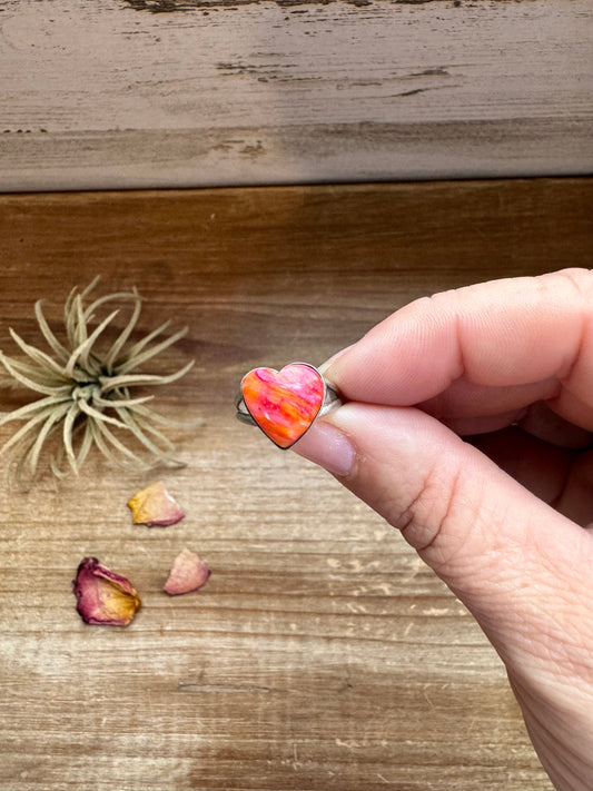 Heart Ring - Size 6 -Dahlia ring and sterling silver IIII