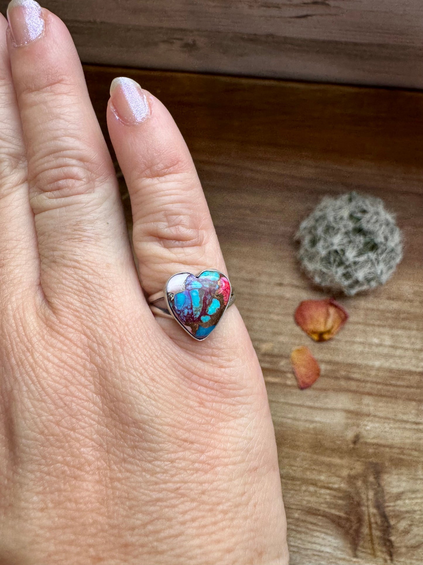 Heart Ring - Size 6 -Dahlia ring and sterling silver II