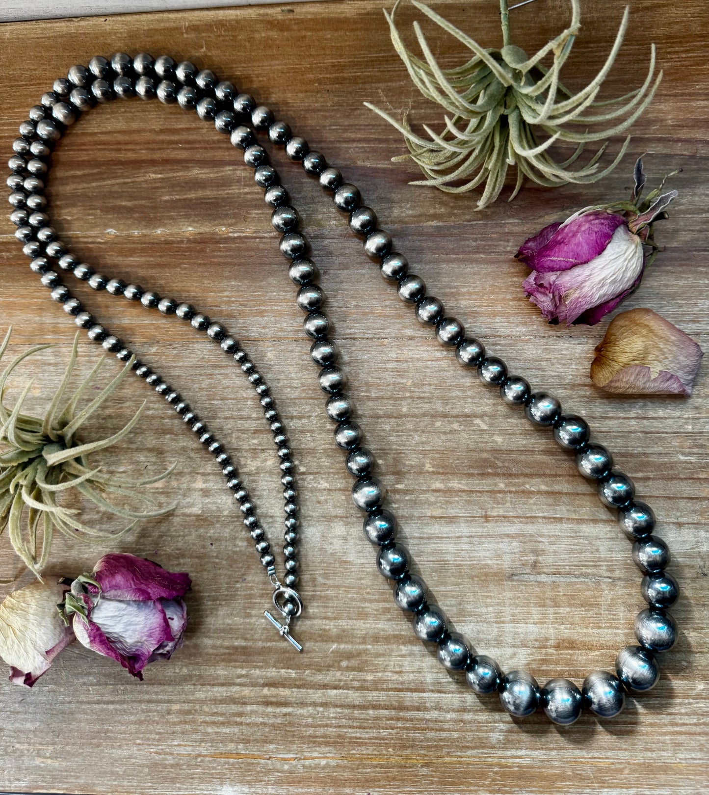 NFR Collection Necklace – Graduated Sterling Silver Pearls 6mm to 16mm 51”