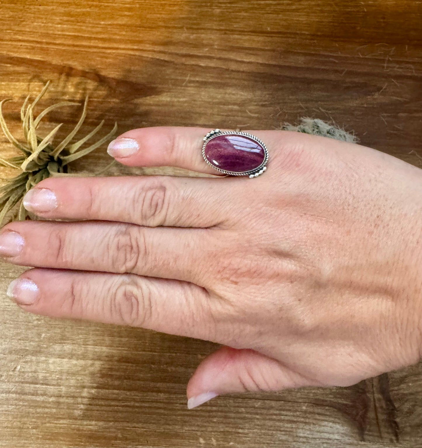 Ring - Size 6 -Red Spiny & Sterling Silver II