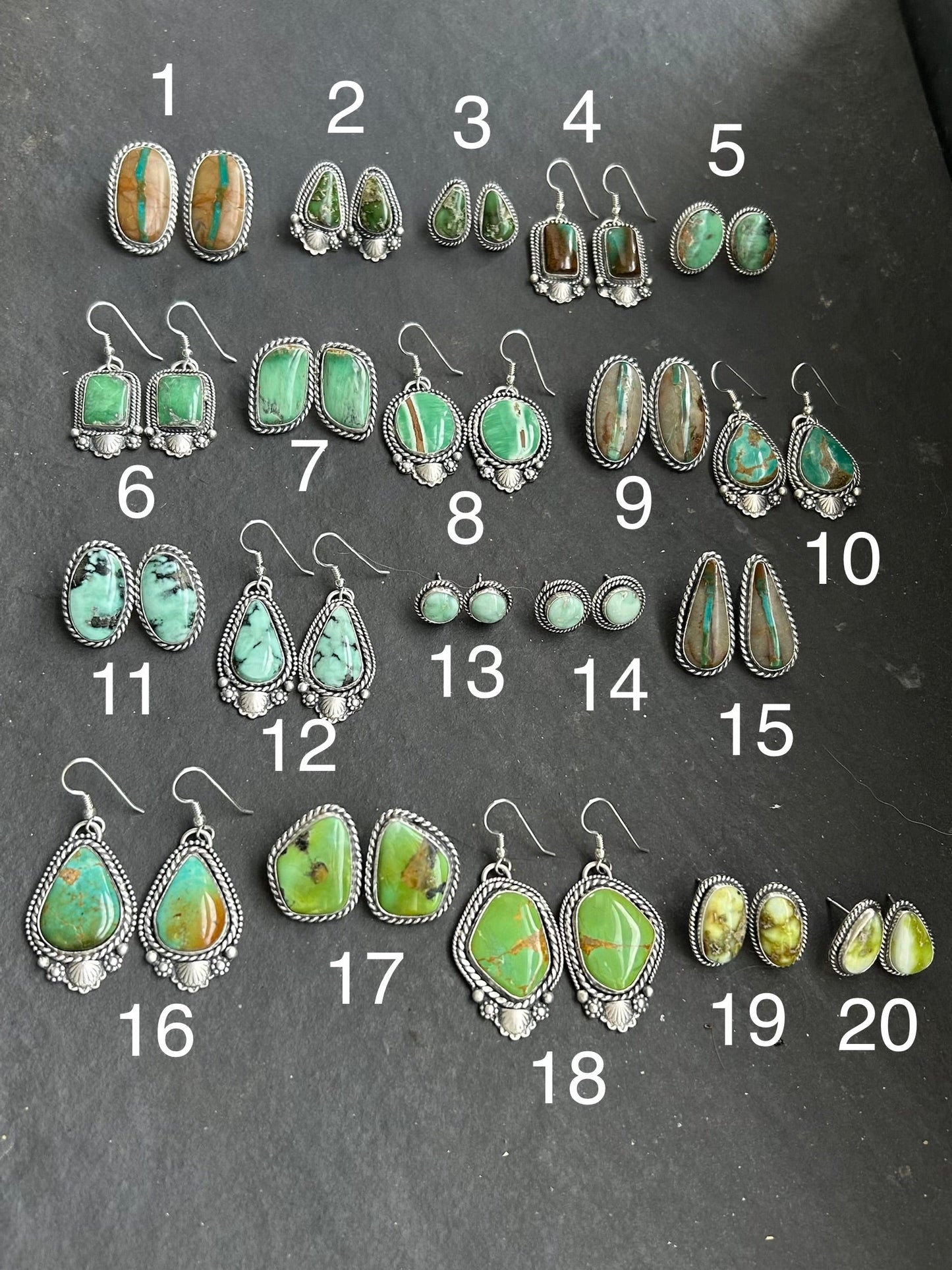 17 - Sterling Silver Sonoran Turquoise Stud Earrings by Jason Ogg