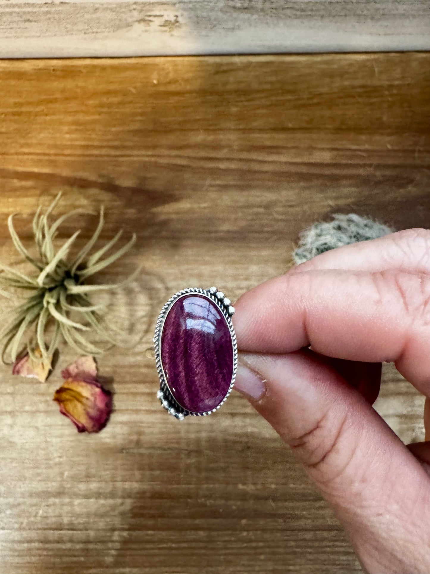 Ring - Size 6 -Red Spiny & Sterling Silver II