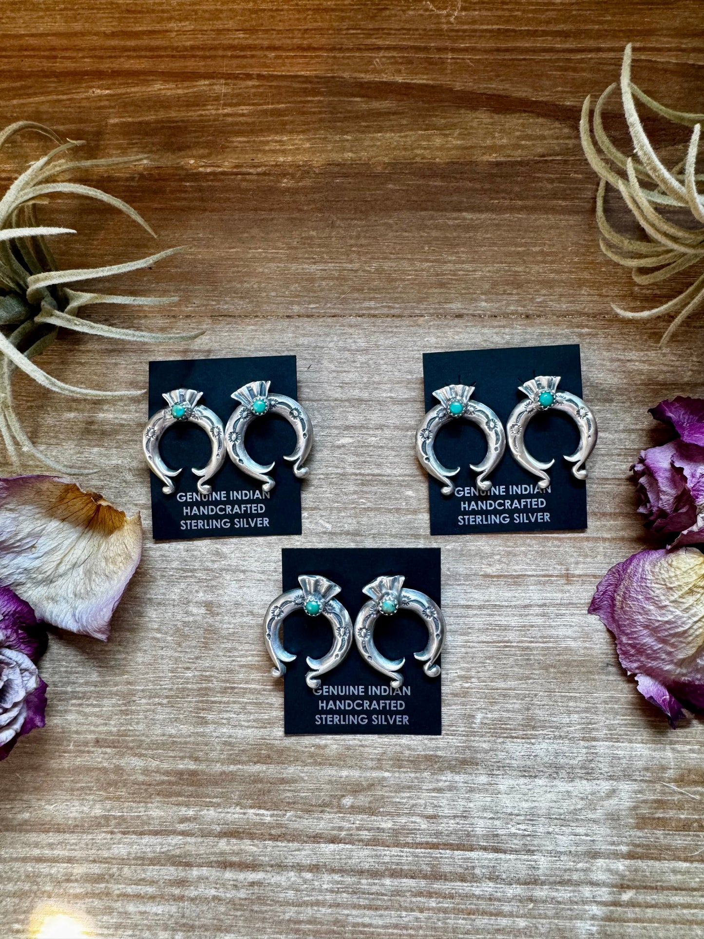 Naja Stud Earrings with Kingman Turquoise – Sterling Silver