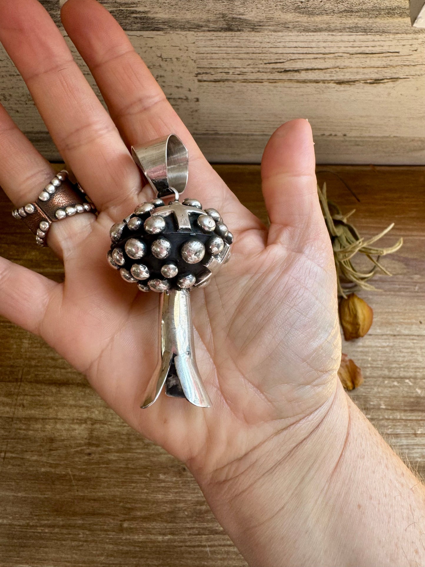 Giant Blossom Pendant – Sterling Silver – Native Made