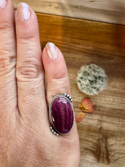 Ring - Size 6 -Red Spiny & Sterling Silver II