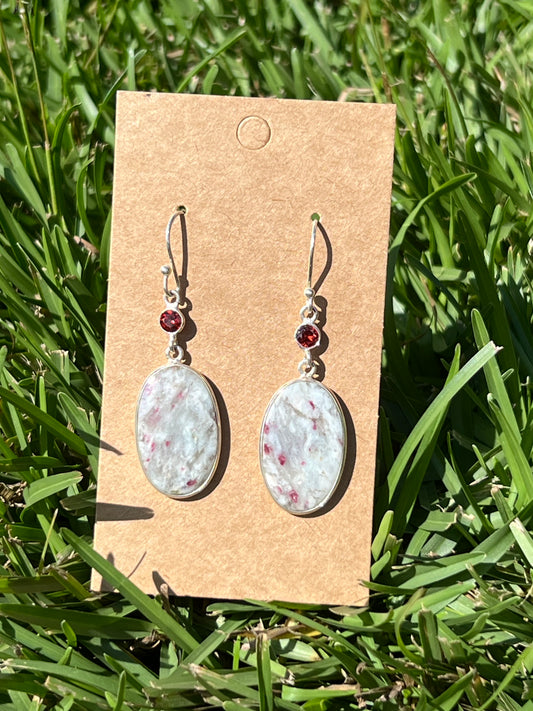 Ruby In Feldspar Earrings